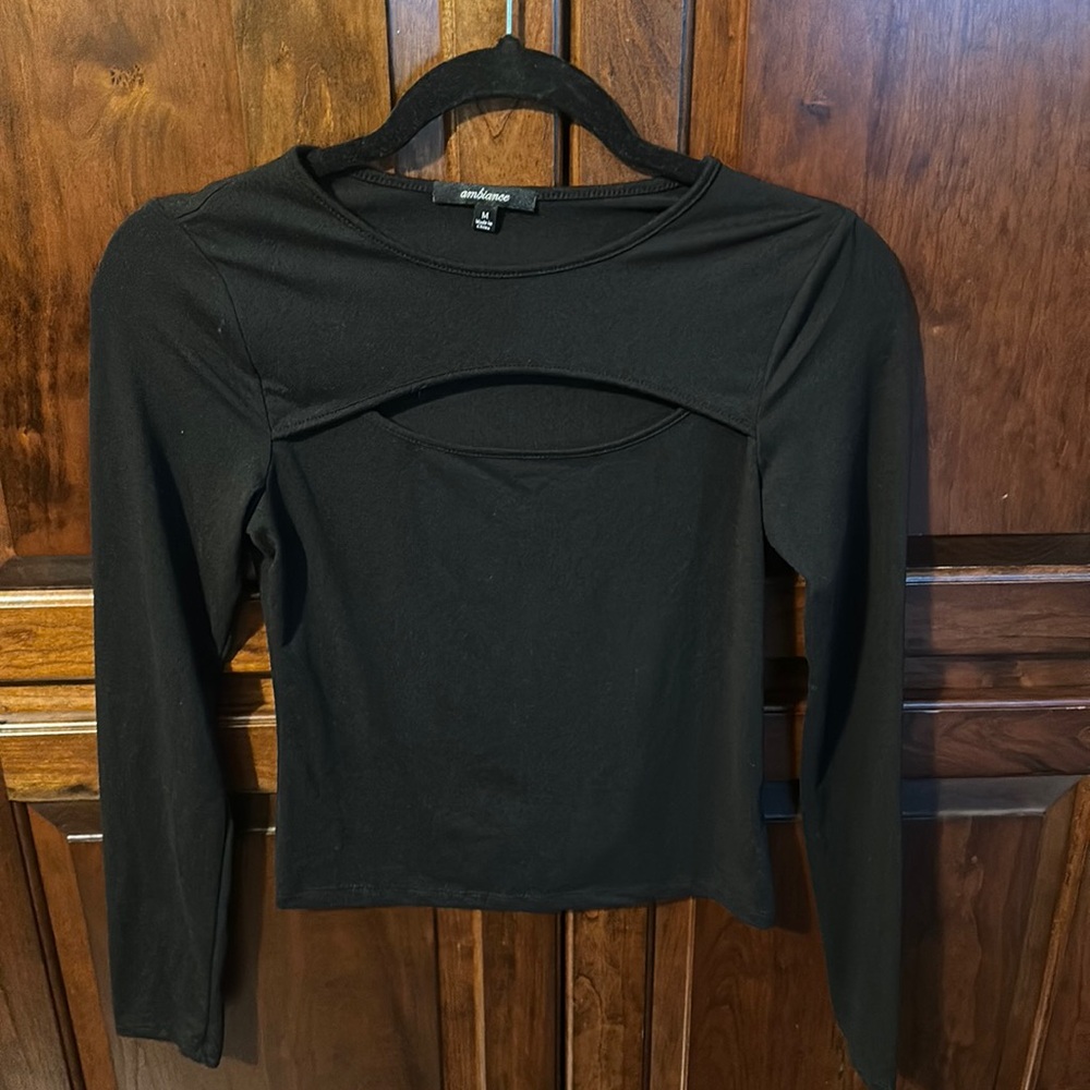 Women’s long sleeve tee with cut out